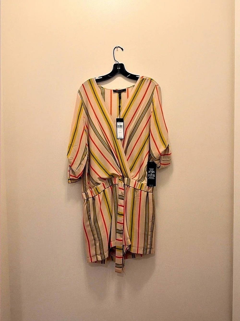 BCBGMAXAZRIA Lexxi Belted Romper Multicolor